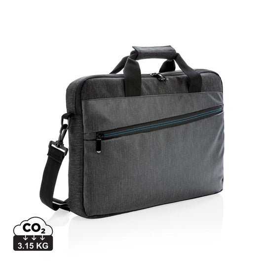 XD Collection 900D PVC-free laptop bag with multiple compartments, durable design, and sleek black finish.