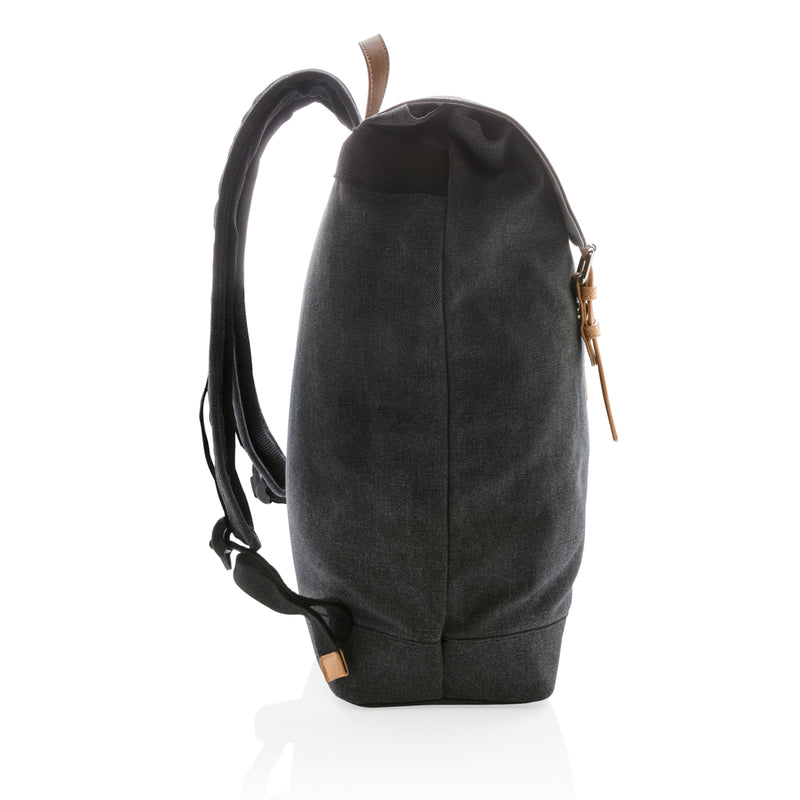 Load image into Gallery viewer, Canvas laptop backpack from XD Collection, PVC-free bag with multiple compartments and adjustable straps.
