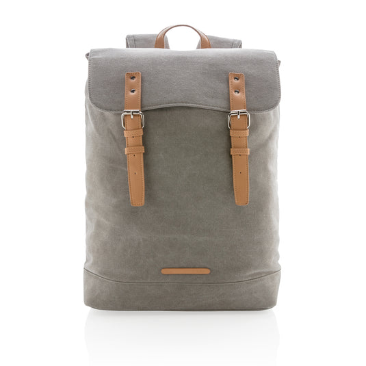 PVC-free Canvas laptop backpack from XD Collection, stylish and durable bag with multiple compartments for travel and daily use.
