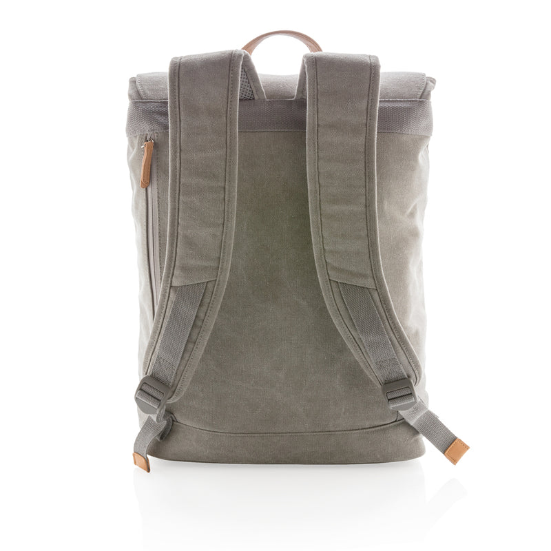 Load image into Gallery viewer, PVC-free canvas laptop backpack from XD Collection, showing a stylish, durable bag with multiple compartments and adjustable straps.

