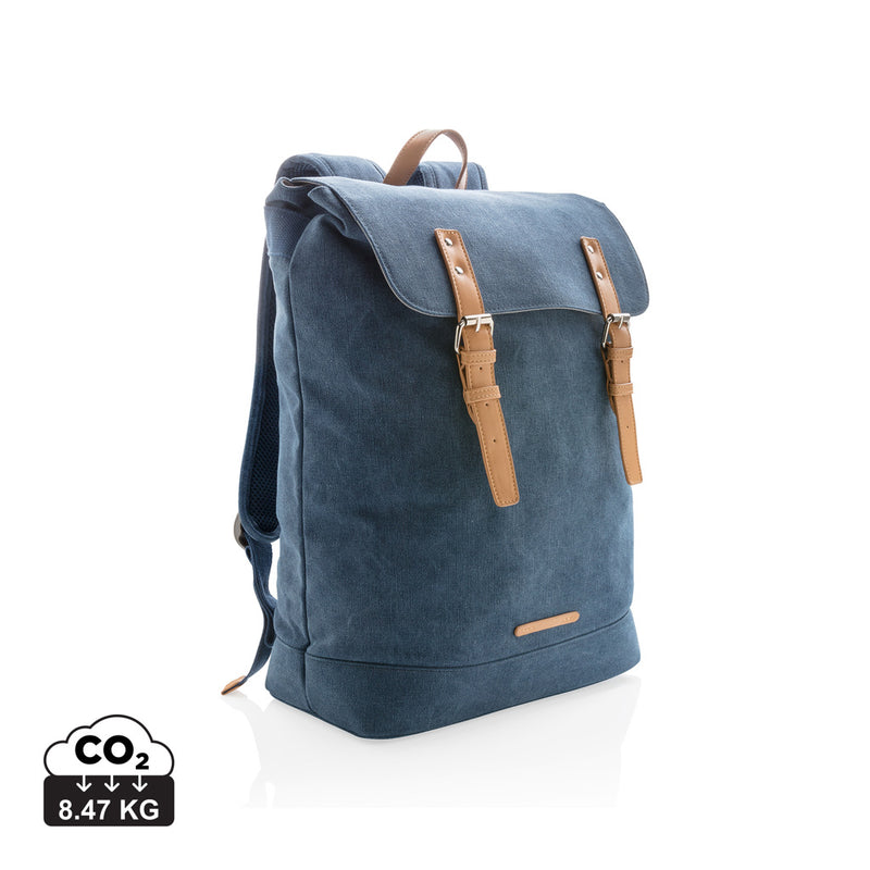 Load image into Gallery viewer, PVC-free canvas laptop backpack from XD Collection, stylish and durable bag with multiple compartments for travel and everyday use.
