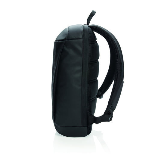 XD Xclusive Madrid anti-theft RFID USB laptop backpack in PVC-free material, showing front view with multiple compartments