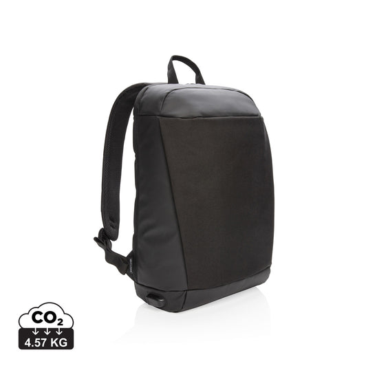 XD Xclusive Madrid anti-theft RFID USB laptop backpack, PVC-free travel bag with secure compartments and stylish design.