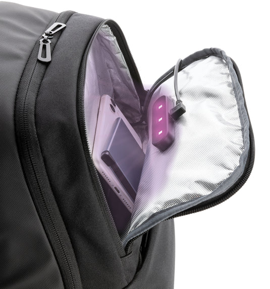 Swiss Peak laptop backpack with UV-C steriliser pocket - Custom Wood Designs
