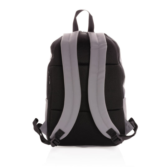 XD Collection Smooth PU 15.6-inch laptop backpack featuring multiple compartments and padded straps for comfortable carrying.