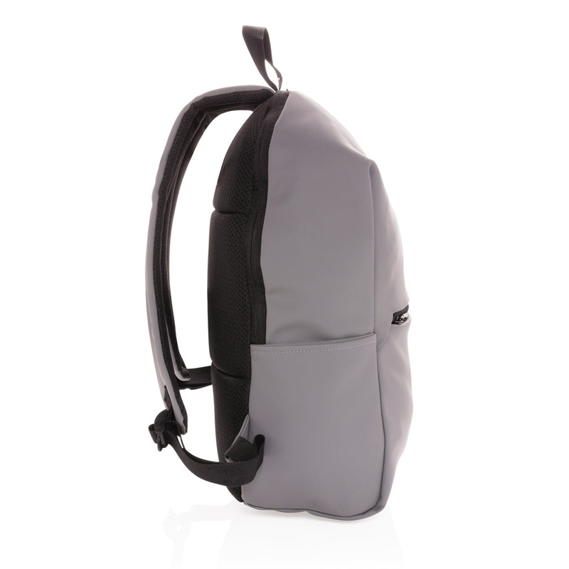 Load image into Gallery viewer, Smooth PU 15.6-inch laptop backpack from XD Collection with multiple compartments and padded straps for comfortable carrying.
