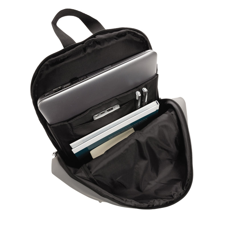Load image into Gallery viewer, XD Collection Smooth PU 15.6-inch laptop backpack with multiple compartments and padded straps for comfortable carrying.
