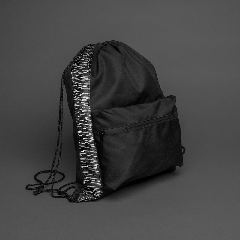 Load image into Gallery viewer, AWARE™ RPET reflective drawstring backpack from XD Collection, featuring eco-friendly material and adjustable straps.
