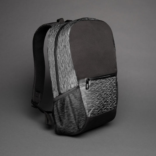 XD Collection AWARE™ RPET reflective laptop backpack with adjustable straps and multiple compartments, made from eco-friendly recycled materials.