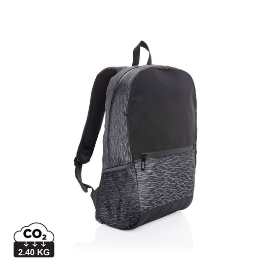 XD Collection AWARE™ RPET reflective laptop backpack with adjustable straps and multiple compartments, designed for everyday use.