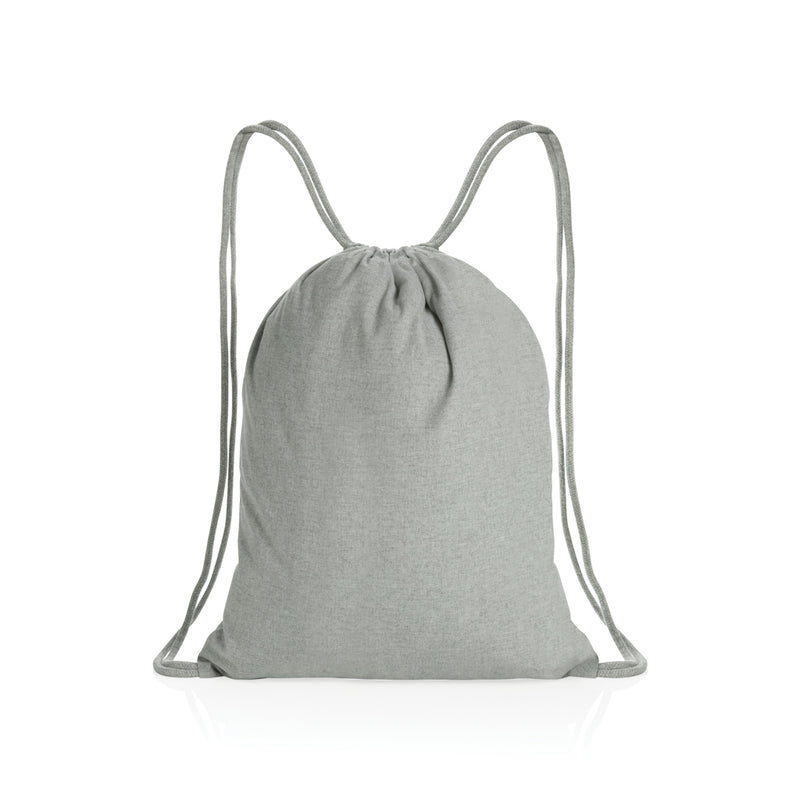 Load image into Gallery viewer, Impact AWARE™ recycled cotton drawstring backpack by XD Collection, lightweight 145g bag with adjustable drawstrings and eco-friendly design.

