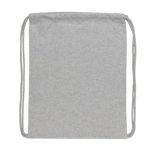Recycled cotton drawstring backpack by XD Collection, Impact AWARE™ bag featuring adjustable straps and eco-friendly design.