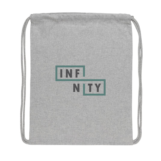Recycled cotton drawstring backpack from XD Collection Impact AWARE™ in beige, lightweight and eco-friendly for bags and travel.