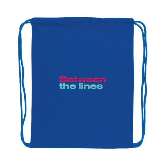 Recycled cotton drawstring backpack from XD Collection Impact AWARE™ with adjustable straps and spacious interior.
