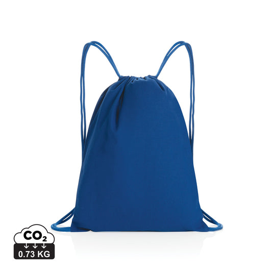 Recycled cotton drawstring backpack from XD Collection, Impact AWARE™ eco-friendly bag ideal for travel and daily use.