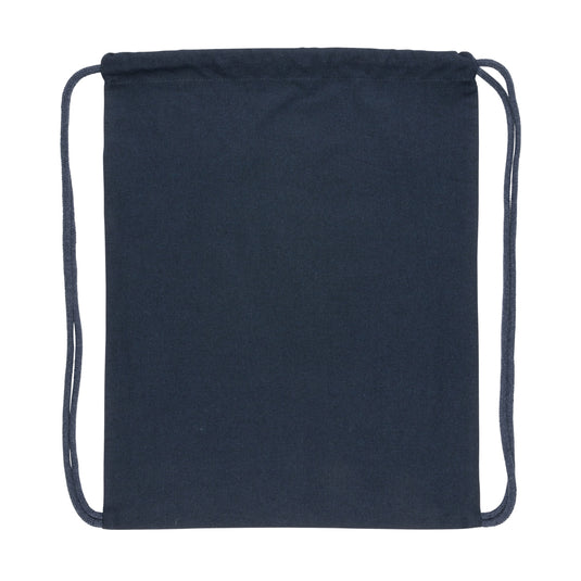 Recycled cotton drawstring backpack by XD Collection, Impact AWARE™ logo, lightweight 145g bag for travel and everyday use.