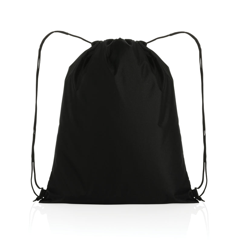 Load image into Gallery viewer, Impact AWARE™ RPET drawstring bag from XD Collection, made from recycled materials, with black drawstrings and spacious interior.
