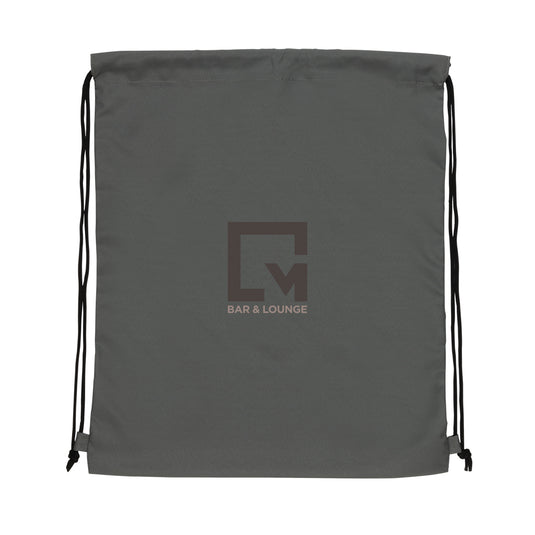 Bright blue Impact AWARE™ RPET 190T drawstring bag by XD Collection with black drawstrings and a spacious main compartment.