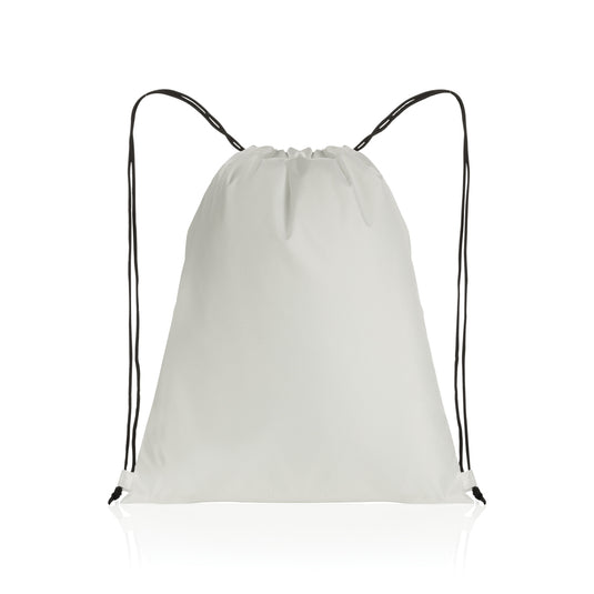 Impact AWARE™ RPET 190T drawstring bag by XD Collection, lightweight eco-friendly bag with adjustable drawstrings and spacious interior.