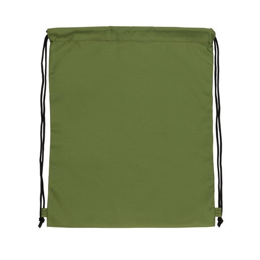 Impact AWARE™ RPET 190T drawstring bag by XD Collection, lightweight polyester bag with drawstrings and branded logo.