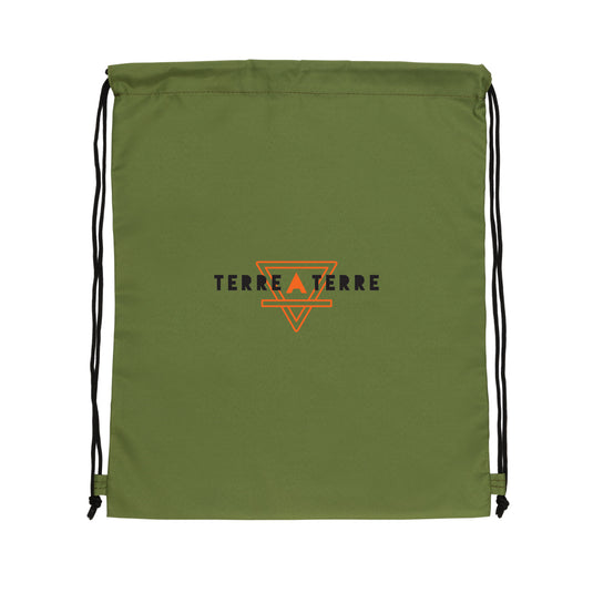 Impact AWARE™ RPET 190T drawstring bag from XD Collection, lightweight eco-friendly bag with drawstring closure and branded logo.
