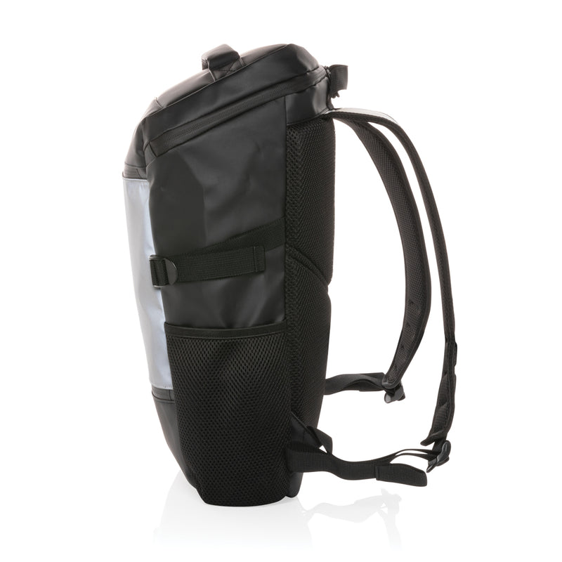 Load image into Gallery viewer, XD Collection PU high visibility laptop backpack with easy access compartment, designed for 15.6-inch laptops and travel use.
