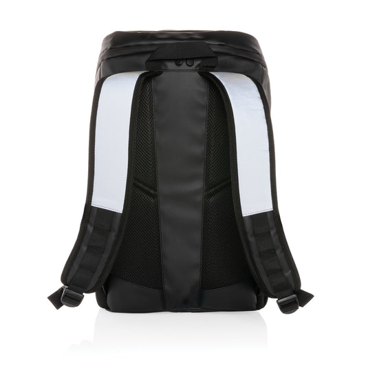 XD Collection PU high visibility laptop backpack with easy access compartment and 15.6-inch capacity, designed for travel and daily use.