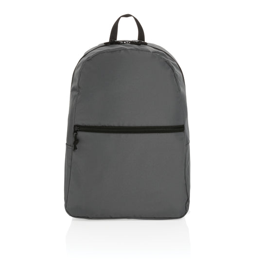 Lightweight Impact AWARE™ RPET backpack from XD Collection with multiple compartments and adjustable straps, suitable for travel and daily use.