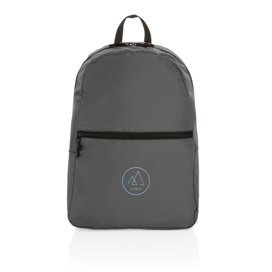 Lightweight Impact AWARE™ RPET backpack from XD Collection, showing its durable design and eco-friendly material for travel and everyday use.
