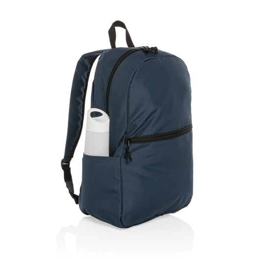 Lightweight Impact AWARE™ RPET backpack by XD Collection, featuring multiple compartments and adjustable straps for travel and daily use.