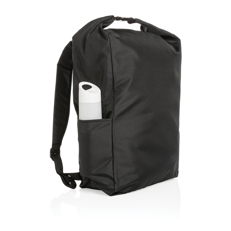 Load image into Gallery viewer, Lightweight RPET rolltop backpack from XD Collection's Impact AWARE™ series, featuring durable materials and a sleek design.
