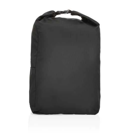 Lightweight Impact AWARE™ RPET rolltop backpack by XD Collection with adjustable straps and spacious main compartment.