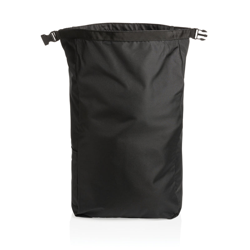 Load image into Gallery viewer, Lightweight Impact AWARE™ RPET rolltop backpack by XD Collection, showing the durable, eco-friendly bag with adjustable straps and rolltop closure.
