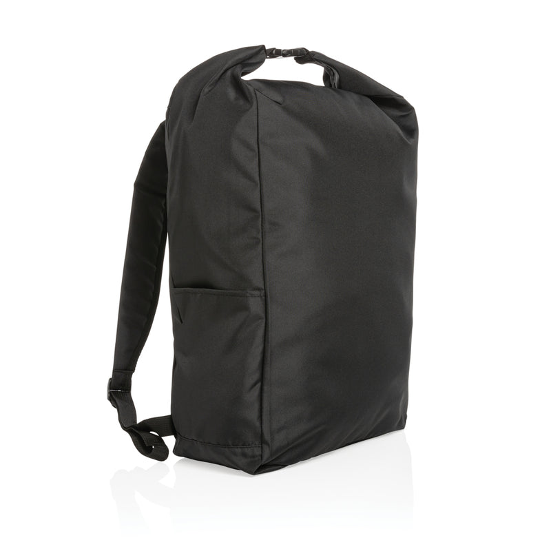 Load image into Gallery viewer, Lightweight Impact AWARE™ RPET rolltop backpack by XD Collection, showing durable bag with rolltop closure and adjustable straps.
