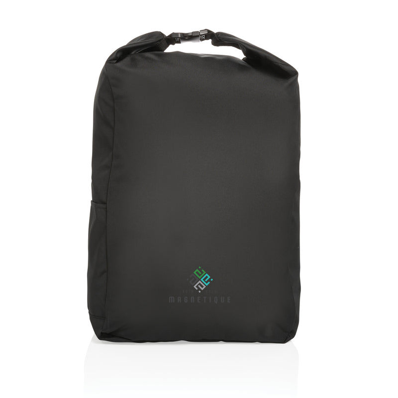 Load image into Gallery viewer, Lightweight Impact AWARE™ RPET rolltop backpack from XD Collection, showcasing durable recycled fabric and spacious design.
