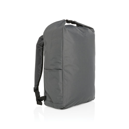 Lightweight Impact AWARE™ RPET rolltop backpack by XD Collection, featuring durable fabric and adjustable shoulder straps.