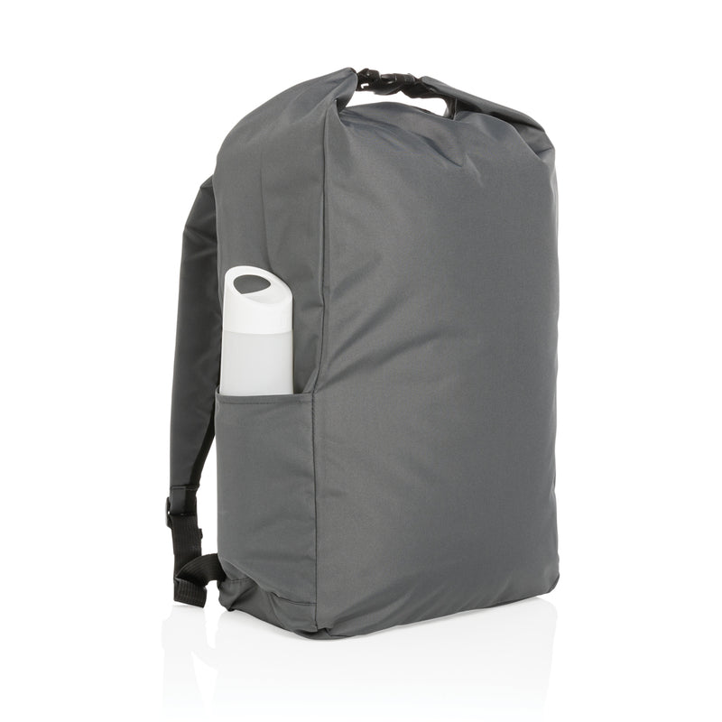Load image into Gallery viewer, Lightweight Impact AWARE RPET rolltop backpack from XD Collection, showing its durable fabric and spacious main compartment.
