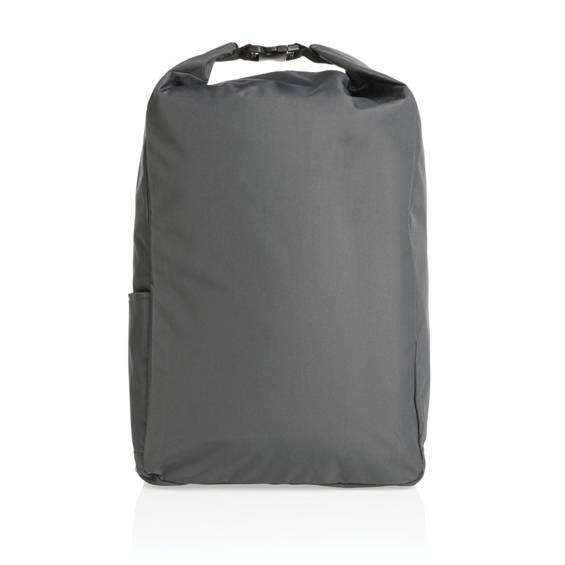 Load image into Gallery viewer, Lightweight Impact AWARE™ RPET rolltop backpack from XD Collection, showing its durable design and spacious rolltop opening.
