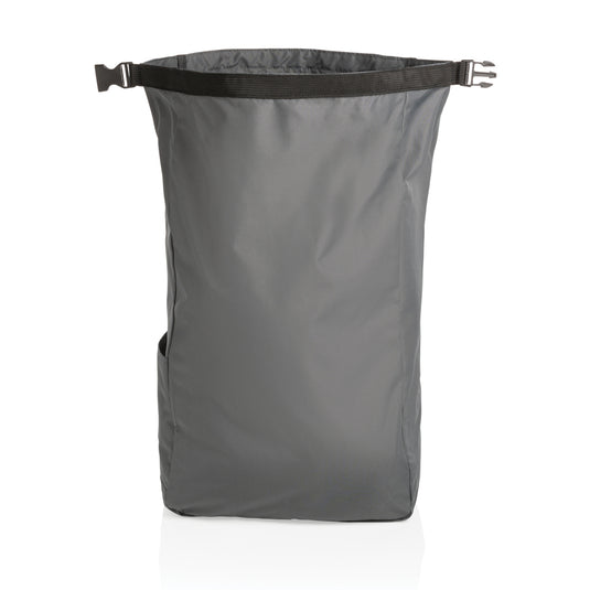 Lightweight Impact AWARE™ RPET rolltop backpack by XD Collection, showing its durable fabric and sleek design for bags and travel.
