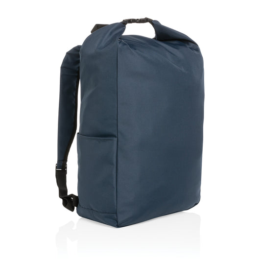 Lightweight Impact AWARE™ RPET rolltop backpack from XD Collection with adjustable straps and spacious main compartment.
