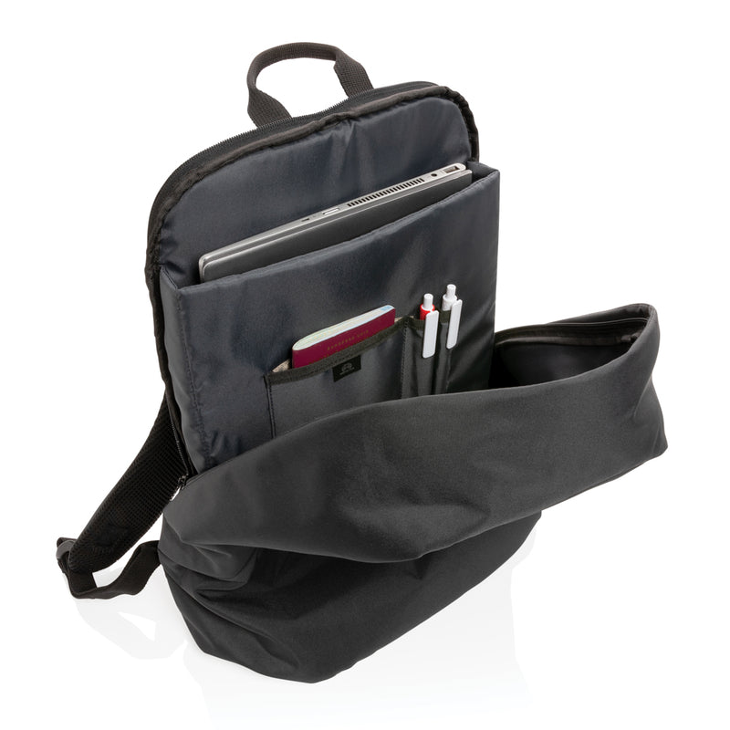 Load image into Gallery viewer, XD Collection Impact AWARE™ RPET anti-theft backpack with secure zippers and multiple compartments, made from recycled materials.
