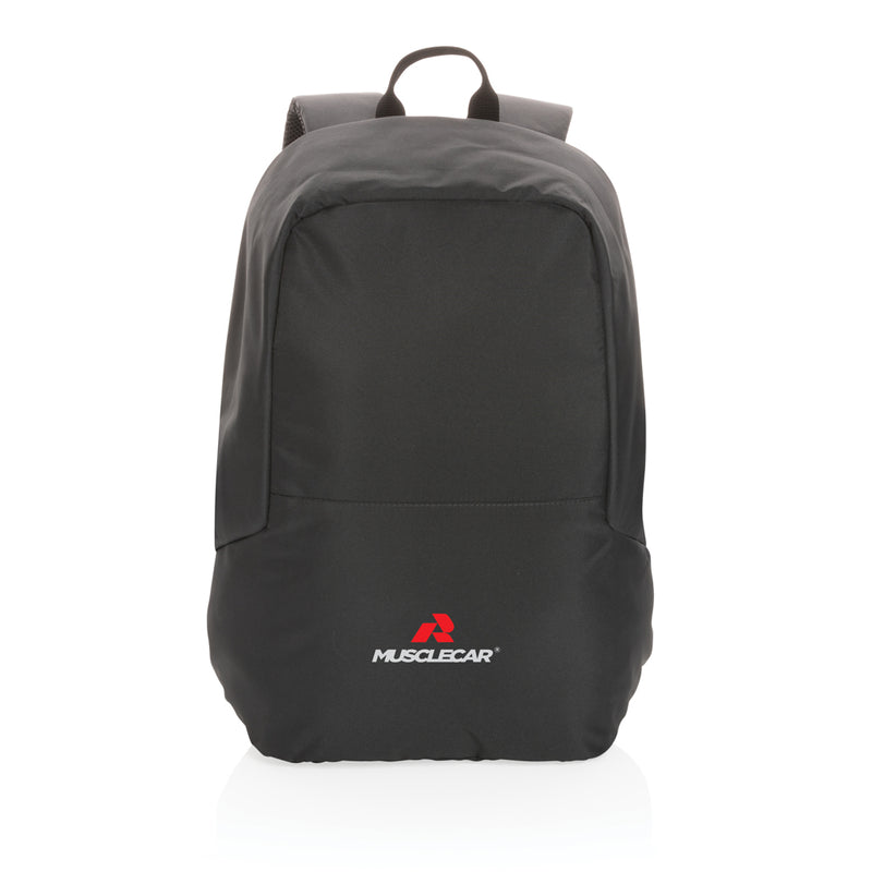 Load image into Gallery viewer, XD Collection Impact AWARE™ RPET anti-theft backpack, dark gray bag with multiple compartments and padded shoulder straps
