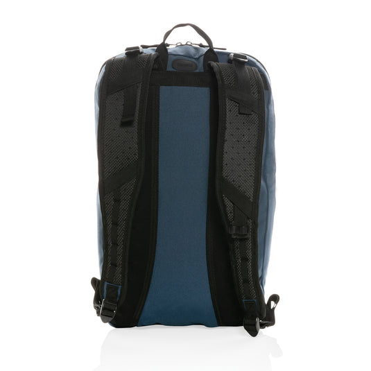 Impact AWARE™ hiking backpack by XD Collection, 18L, showing sturdy straps and multiple compartments for outdoor travel.