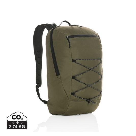 Impact AWARE™ Hiking backpack 18L from XD Collection, showing durable black bag with multiple compartments and adjustable straps.