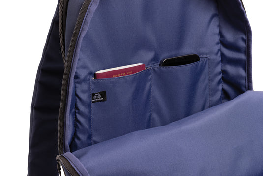 XD Xclusive Impact AWARE™ 1200D 15.6-inch modern laptop backpack with multiple compartments and padded shoulder straps.
