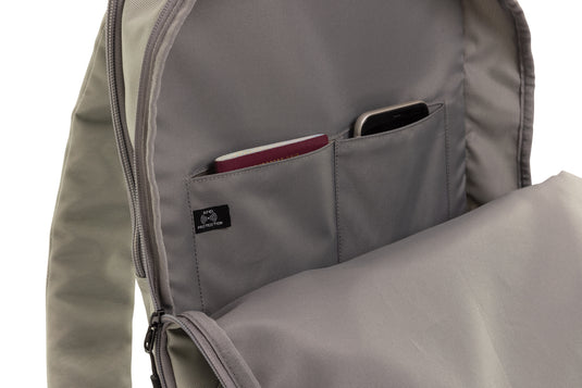 XD Xclusive Impact AWARE™ 1200D 15.6-inch modern laptop backpack with multiple compartments and padded straps for comfort.