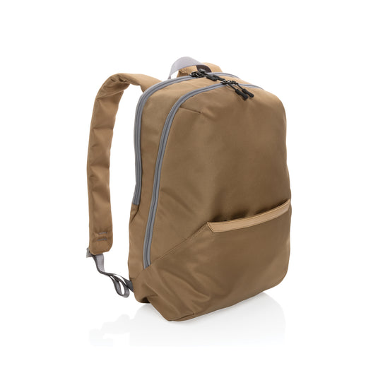 XD Xclusive Impact AWARE™ 1200D 15.6-inch modern laptop backpack with padded straps and multiple compartments for travel and work.