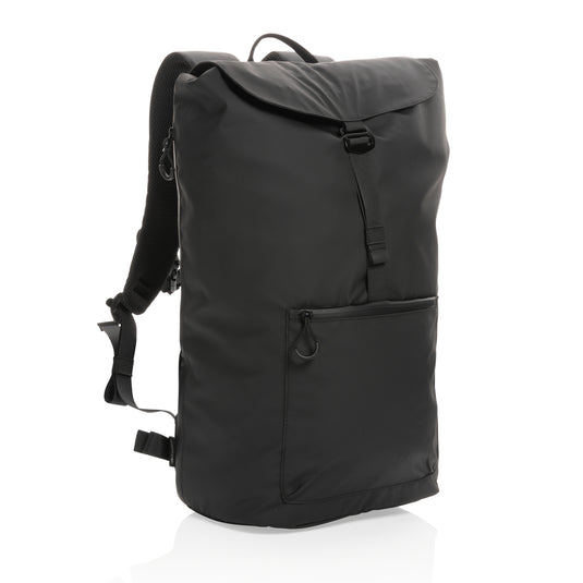 XD Collection Impact AWARE™ RPET water-resistant 15.6-inch laptop backpack with multiple compartments and padded straps.
