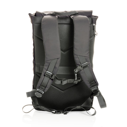 XD Collection Impact AWARE™ RPET water-resistant 15.6-inch laptop backpack with multiple compartments and padded straps.