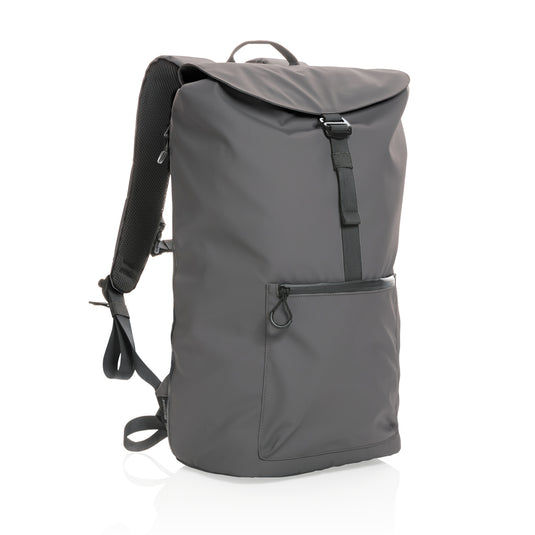 XD Collection Impact AWARE™ RPET water-resistant 15.6-inch laptop backpack with multiple compartments and padded shoulder straps.